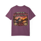 Comfort color: "Proud of the Blue Collar Worker" Vintage Sunset Design