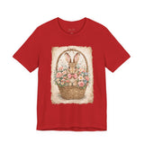 Easter Bunny Basket T-Shirt — Vintage Floral Rabbit Tee