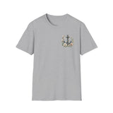 Gildan Shirt: Anchor Floral T-Shirt — Nautical Anchor with Vintage Flowers
