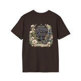 Gildan Shirt: Anchor Floral T-Shirt — Nautical Anchor with Vintage Flowers
