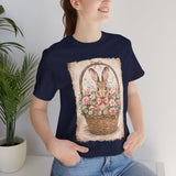 Easter Bunny Basket T-Shirt — Vintage Floral Rabbit Tee