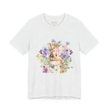 Floral Bunny Tee — Cute Rabbit Floral Graphic T‑Shirt