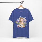 Floral Bunny Tee — Cute Rabbit Floral Graphic T‑Shirt