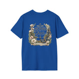 Gildan Shirt: Anchor Floral T-Shirt — Nautical Anchor with Vintage Flowers