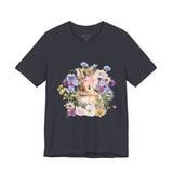 Floral Bunny Tee — Cute Rabbit Floral Graphic T‑Shirt
