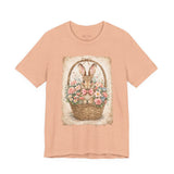 Easter Bunny Basket T-Shirt — Vintage Floral Rabbit Tee