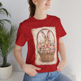 Easter Bunny Basket T-Shirt — Vintage Floral Rabbit Tee