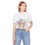 Floral Bunny Tee — Cute Rabbit Floral Graphic T‑Shirt