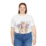 Floral Bunny Tee — Cute Rabbit Floral Graphic T‑Shirt