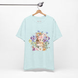 Floral Bunny Tee — Cute Rabbit Floral Graphic T‑Shirt