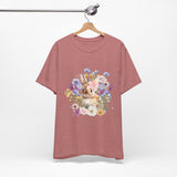 Floral Bunny Tee — Cute Rabbit Floral Graphic T‑Shirt