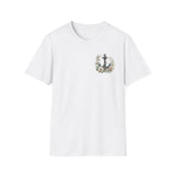 Gildan Shirt: Anchor Floral T-Shirt — Nautical Anchor with Vintage Flowers