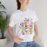 Floral Bunny Tee — Cute Rabbit Floral Graphic T‑Shirt