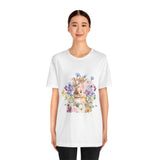 Floral Bunny Tee — Cute Rabbit Floral Graphic T‑Shirt