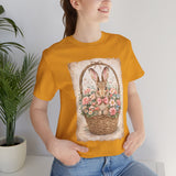 Easter Bunny Basket T-Shirt — Vintage Floral Rabbit Tee