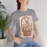 Easter Bunny Basket T-Shirt — Vintage Floral Rabbit Tee