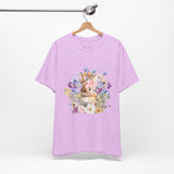 Floral Bunny Tee — Cute Rabbit Floral Graphic T‑Shirt