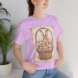 Easter Bunny Basket T-Shirt — Vintage Floral Rabbit Tee