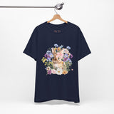 Floral Bunny Tee — Cute Rabbit Floral Graphic T‑Shirt