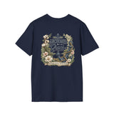 Gildan Shirt: Anchor Floral T-Shirt — Nautical Anchor with Vintage Flowers