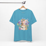 Floral Bunny Tee — Cute Rabbit Floral Graphic T‑Shirt