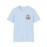 Gildan Shirt: Anchor Floral T-Shirt — Nautical Anchor with Vintage Flowers