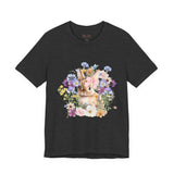 Floral Bunny Tee — Cute Rabbit Floral Graphic T‑Shirt