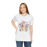 Floral Bunny Tee — Cute Rabbit Floral Graphic T‑Shirt