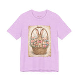 Easter Bunny Basket T-Shirt — Vintage Floral Rabbit Tee