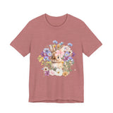 Floral Bunny Tee — Cute Rabbit Floral Graphic T‑Shirt
