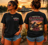 Comfort color: "Proud of the Blue Collar Worker" Vintage Sunset Design