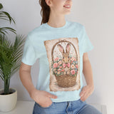 Easter Bunny Basket T-Shirt — Vintage Floral Rabbit Tee