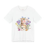 Floral Bunny Tee — Cute Rabbit Floral Graphic T‑Shirt