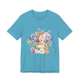 Floral Bunny Tee — Cute Rabbit Floral Graphic T‑Shirt