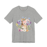 Floral Bunny Tee — Cute Rabbit Floral Graphic T‑Shirt