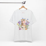 Floral Bunny Tee — Cute Rabbit Floral Graphic T‑Shirt