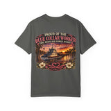 Comfort color: "Proud of the Blue Collar Worker" Vintage Sunset Design