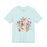 Floral Bunny Tee — Cute Rabbit Floral Graphic T‑Shirt