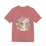 Floral Bunny Tee — Cute Rabbit Floral Graphic T‑Shirt