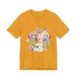 Floral Bunny Tee — Cute Rabbit Floral Graphic T‑Shirt