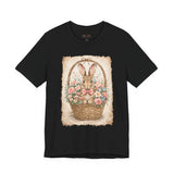 Easter Bunny Basket T-Shirt — Vintage Floral Rabbit Tee
