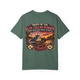 Comfort color: "Proud of the Blue Collar Worker" Vintage Sunset Design