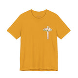 Proverbs 31:25 Floral Cross Tee — Inspirational Women’s Bible Verse Shirt