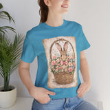 Easter Bunny Basket T-Shirt — Vintage Floral Rabbit Tee