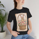 Easter Bunny Basket T-Shirt — Vintage Floral Rabbit Tee