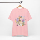 Floral Bunny Tee — Cute Rabbit Floral Graphic T‑Shirt