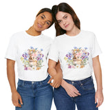 Floral Bunny Tee — Cute Rabbit Floral Graphic T‑Shirt
