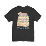 Proverbs 31:25 Floral Cross Tee — Inspirational Women’s Bible Verse Shirt