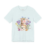 Floral Bunny Tee — Cute Rabbit Floral Graphic T‑Shirt