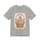 Easter Bunny Basket T-Shirt — Vintage Floral Rabbit Tee